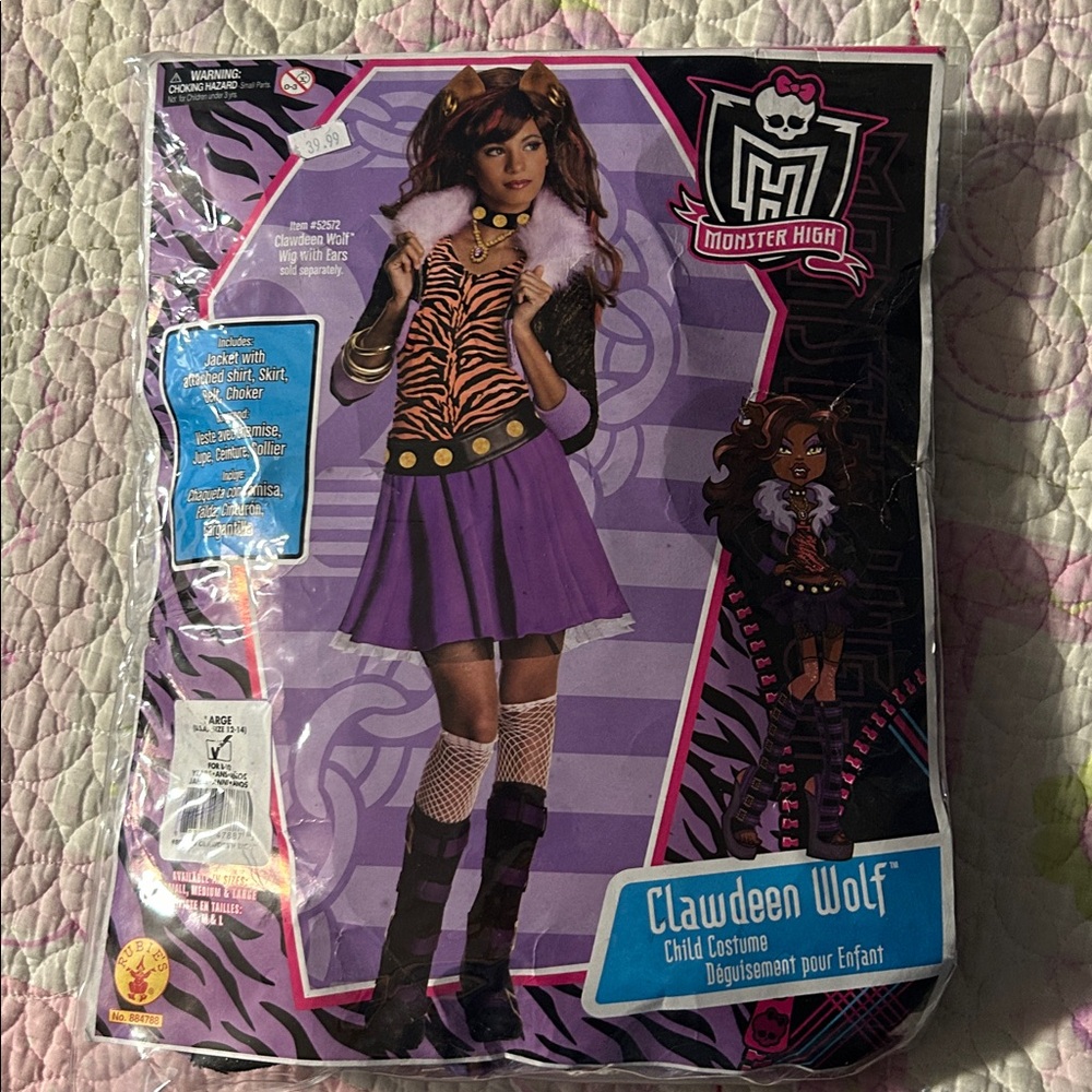 Monster High Clawdeen Wolf Costume with Purple and Orange